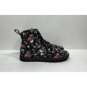 Dr. Martens Hackney Sneakers Women's Size 7 Black Floral Canvas Lace Up Shoes